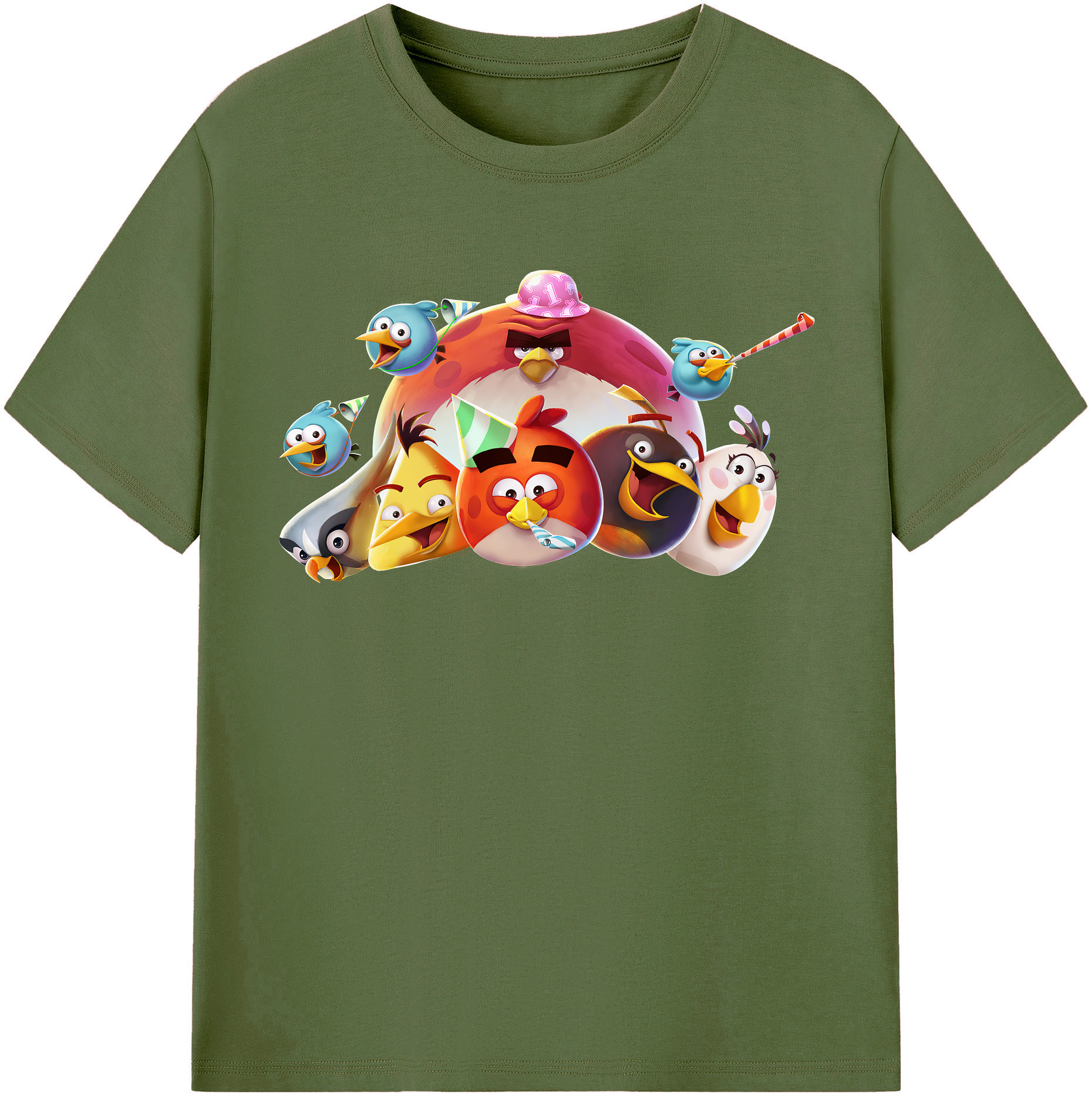 （画像用） Angry Birds アングリーバード 綿100％半袖Tシャツ（フロントプリント）